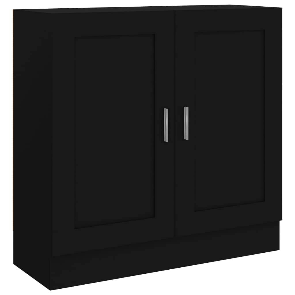 Estantería negra de 82,5 x 30,5 x 80 cm, pequeña estantería de madera MDF con 2 puertas, diseño elegante, resistente y duradero, ahorra espacio, para salón, dormitorio, pasillo