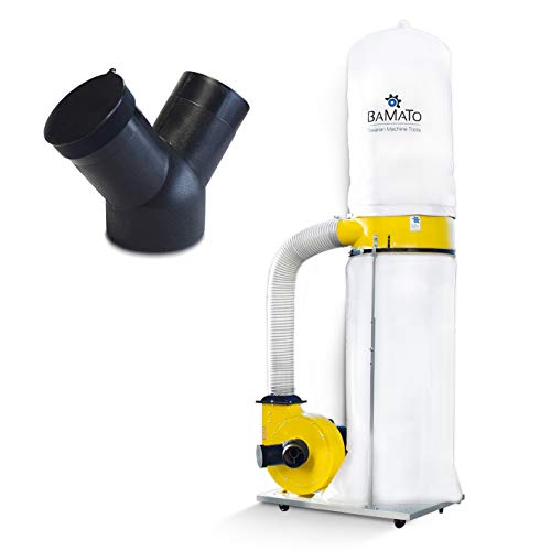 BAMATO Profi Absauganlage AB-2530 | 1500 Watt Motor | 2530 m³/h Luftleistung | 160 Liter Spänesack | Inkl. Y-Adapter & Fahrwerk | Leistungsstarke Späneabsaugung für die Werkstatt