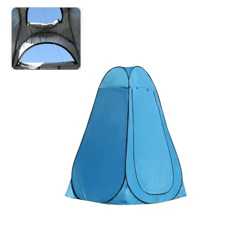 Tienda de baño para camping, tienda de ducha, cabina de ducha, cabina de ducha móvil, para exteriores, tienda de baño, ducha, vestuario, inodoro (azul, 150 x 150 x 190 cm)