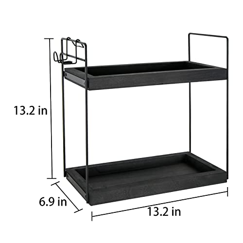 2 Tier Bathroom Counter Organizer, Bathroom Organizer Countertop, Wood Bathroom Counter Trays Vanity Organizer, Bathroom Countertop Organizer Kitchen Organizer For Countertop Coffee Station Organizer… #TOP6