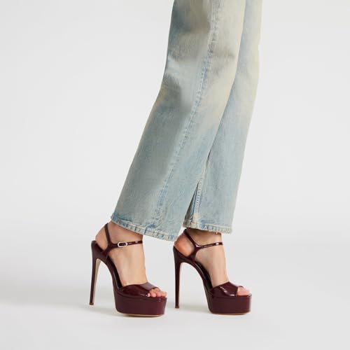 UBWDU Stiletto High Platform Heels for Women Square Open Toe Ankle Strap Heeled Sandals Prom Dress Shoes3