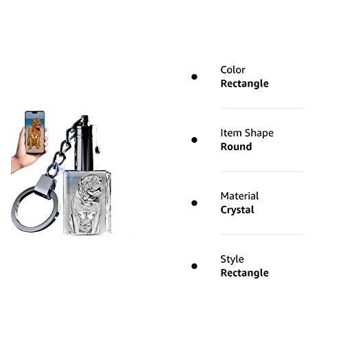 3D Innovation Crystal Keychain Photo - Lighted Custom Crystal Picture Etched Key Chain Rectangle #TOP6