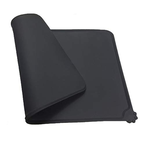 Holdlebe rutschfeste Napfunterlage Fressnapfunterlage Hund Katzen aus Silikon - Wasserdich Antihaft-Futternapf mit erhöhtem Rand, 47 X 29.5CM