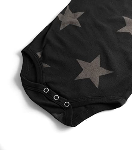 Nununu Long-Sleeve Bodysuit Onesie, Baby Girls And Boys, Black - Stars, 18-24 Months #TOP6