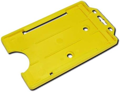Identity-Plus: Yellow Rigid Open Faced Single Sided Portrait ID Card Badge Pass Holder (100)