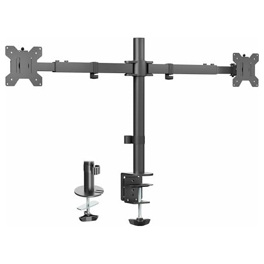VIVO Premium Dual Ultra Wide LCD LED 27 to 38 inch Monitor Desk Mount, Heavy Duty, Adjustable Telescoping Arms, Flush Wall Setup, Fits 2 Screens, Black, STAND-TS38C