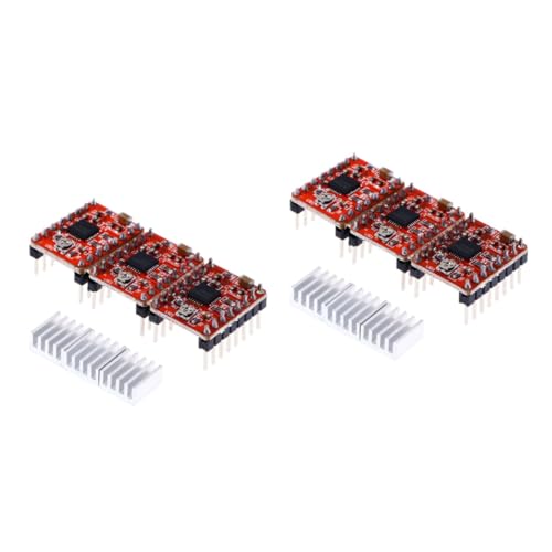 BUGUUYO 2sets A4988 Stepper Motor Driver Module Heat Sink for 3d Printer Motor Gears Compatible 5pcs*2