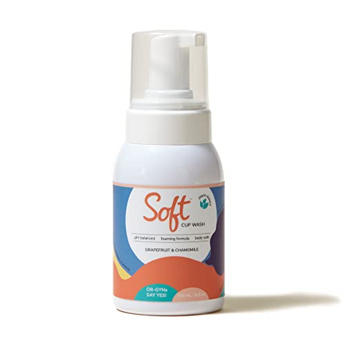 Soft Cup Wash | Menstrual Cup Cleanser for Silicone Period Cups | 6.8 oz | pH-Balanced | Feminine Wash | Body-Safe | Infused with Grapefruit and Chamomile