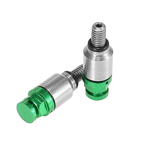 Motoforti 2 Stücke M5 x 0,8 Motorrad-Schraube Gabel-Entlüftungsventil für Honda für Yamaha für Suzuki für Kawasaki Grün