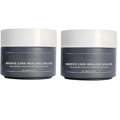 Baume Cicatrisant Nerfs, 2X100G Crème Professionnelle Antidouleurs Neuropathiques, Crème Cicatrisante Capsaïcine Naturelle pour Douleurs Nerveuses, Crèmes Non Grasses Soulagement Nerfs Articulations