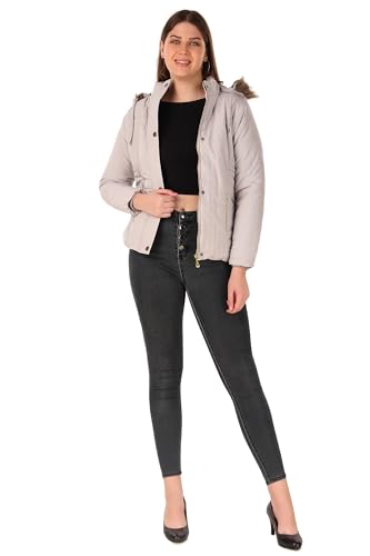 Image of Brazo Women's and Girls Puffer Regular Fit Bomber Jacket For Winter Wear | Hooded Neck | Full Sleeve | Zipper | Casual Jacket For Woman & Girl | Western Stylish Jacket For Women