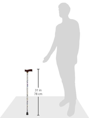 Duro-Med DMI Lightweight Aluminum Adjustable Walking Cane with Derby-Top Handle for Men and Women, Splash