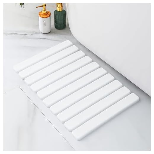 Pure 4Home Diatomiet Steen Badmat Opvouwbaar & Oprolbaar 60x39cm | Sneldrogende Douchemat of Afdruipmat voor de Vaat | Absorberende Steenmat Keuken | Antislip & Antibacterieel (Wit)