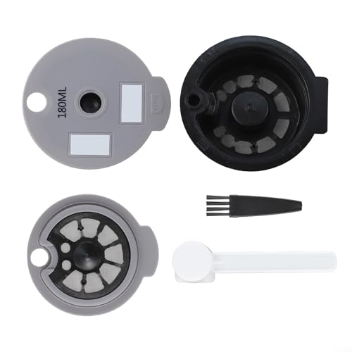 Cápsula de café reutilizable para Bosch para Tassimo, capacidad de preparación de 12 g y accesorios, incluyendo cuchara, cepillo de 60 ml y tapas de 180 ml