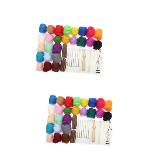VILLCASE Wool Yarn for Felting Wet Felting 25 Colors for Craft Jewelry Doll Making
