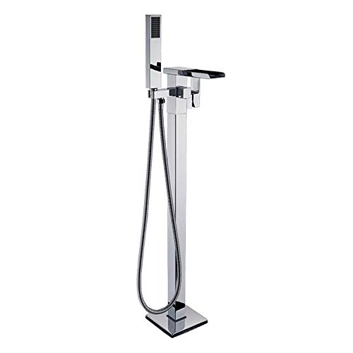 Mitigeur de baignoire cascade sur pied en laiton design carré