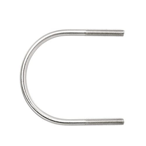 Image of Round U-Bolts 2.48 inch(63mm) Inner Width M6 Thread 304 Stainless Steel Silver with Plates Nuts Flat Washers for Car /RV /Trailer Bumper, 2Pcs