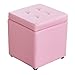 XBSLJ Poggiapiedi Cubo in Ecopelle ottomana poggiapiedi Sgabello Pouf Panca, Scatola dei Giocattoli con Cerniera Superiore Scatola Organizer Pouf Petto Rosa 30x30x35cm (12x12x14 Pollici)