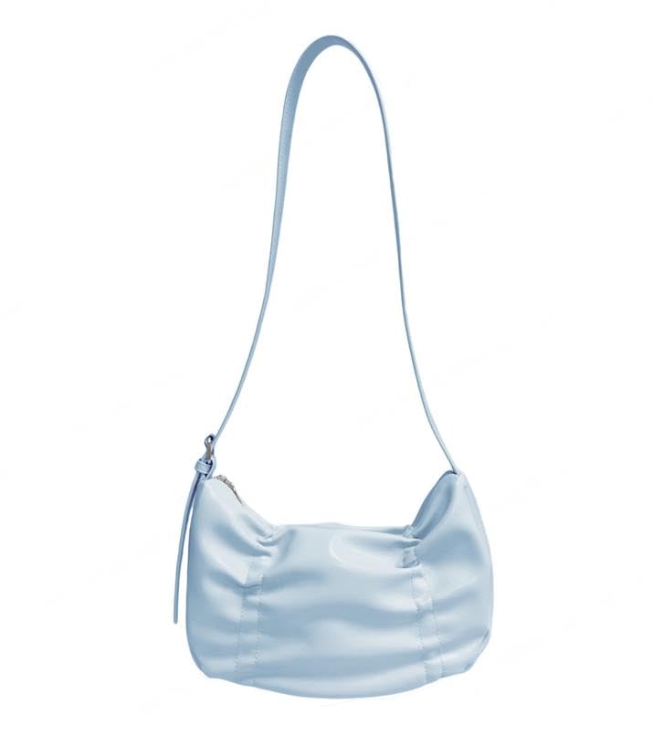 miniso Women’s Pleated Crossbody Shoulder Bag | Trendy Lightweight Sling Bag for Daily Use (Blue)-picture-33