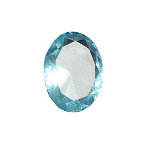 REAL-GEMS Created Swiss Blue Topaz 9.00 Ct Oval Cut Loose Gemstone