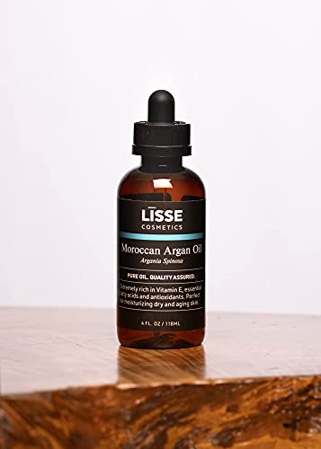 Lisse 100% Pure Moroccan Argan Oil Cosmetic/Therapeutic Grade– Batch Tested And Verified – Premium Quality You Can Trust (4 Oz) #TOP5