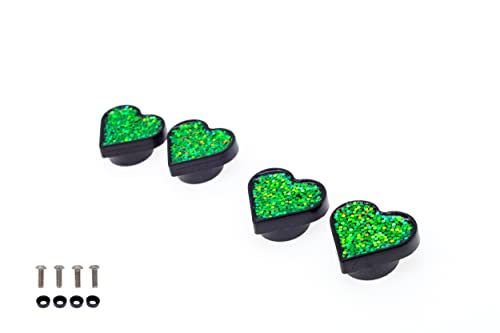 Image of FD&D Multiple Use Shining Screw Cap, Green Heart Pattern with M6 Machine Screw