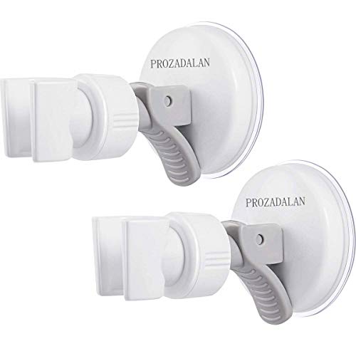 Duschkopfhalterung Saugnapf, Verstellbarer Brausehalter Bad Saugnapf mit 360° drehbar Brausehalter für Handbrause, Abnehmbarer Handbrause Halterung und an der Wand montierte Saughalterung (2pcs) Cover