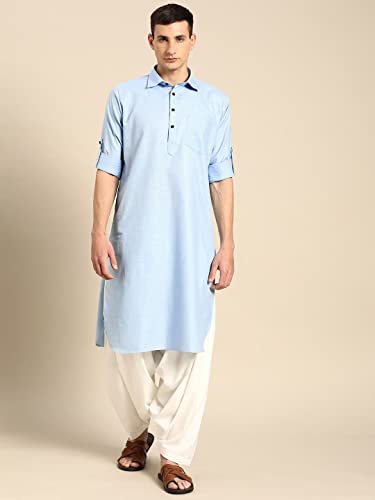 Image of Rajubhai Hargovindas Men's Festive Cotton Pathani Kurta