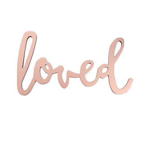 Image of Lambs & Ivy Signature Loved Rose Gold Wood Wall Decor/Wall Hanging