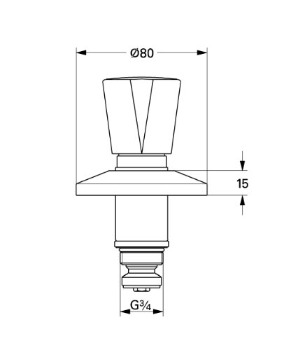 Grohe Oberteil Costa 3/4 Zoll, blau/rot 11514000
