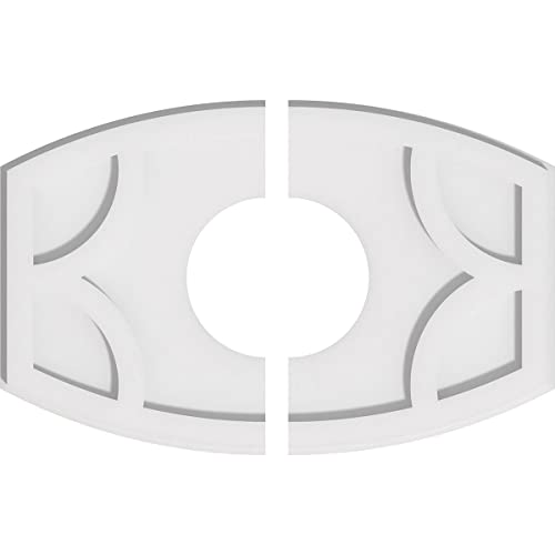 Image of Ekena Millwork CMP20X13KY2-06000 Kailey Architectural Grade PVC Contemporary, Two Piece Urethane Ceiling Medallions 20 inchW x 13 3 /8 inchH x 6 inchID x 10 3 /4 inchC x 1 inchP