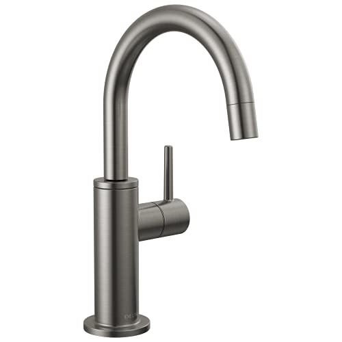 Image of Delta Contemporary Beverage Dispenser Faucet, Black Drinking Water Kitchen Sink Faucet, Black Stainless 1930-KS-DST