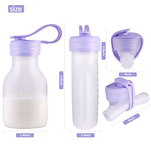 Silicone Breast Milk Storage Bags, Yegyalm Milk Freezer Bags for Breastfeeding,Baby Food Pouch Container, Reusable and Leakproof (8oz/240ml,3 Packs) - Thumbnail 4
