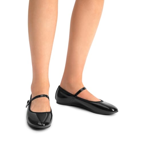 DREAM PAIRS Women's Ballet Flats Mary Jane Shoes, Round Toe Comfortable Dressy Casual Slip-on Work Daily Soft Flat Shoes,Size 6.5,Black-Pat,SDFA2441W - image 7