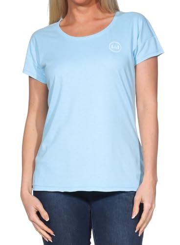 Elbsand Ragne Women's Regular Crew Neck T-Shirt, Wave blue, M