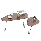 【Aspecto agradable y mayor estabilidad】 Madera lacada, hierro oscuro y un diseño circular único dan a nuestras mesas un aspecto distintivo. Son elegantes, modernos y un complemento perfecto para cualquiera de sus interiores. Las dos mesas auxiliares decorativas ofrecen un almacenamiento eficaz para cada salón, dormitorio, oficina o habitación pequeña y son una alternativa funcional a las mesas auxiliares convencionales.