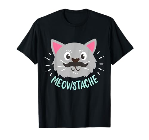 Cat Mustache Moustache Beard Bearded T-Shirt