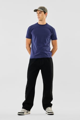 Image of SNITCH Men Jeans | Baggy Fit Relaxed Wide-Leg Design | Durable Cotton Blend with Medium Stretch & Light Fading | Casual Wear for All Seasons