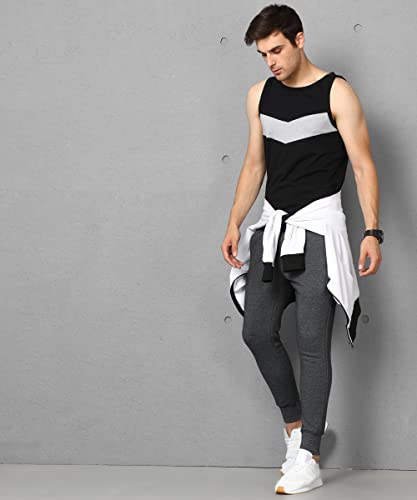 Image of Alan Jones Clothing - Men's Cotton Colorblocked Sleeveless Regular Fit T-shirt