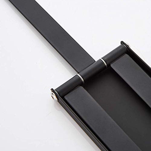 Porte-serviettes pliant noir de luxe, alliance de fer forgé et design