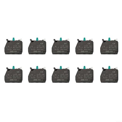 Lawnoval Set of 10 Single Contact Block Screw Clamp Terminals, Silver Alloy for Electrical Connections, Compatible with ZBE-101/ZBE-102, Black 30x29mm Switch Parts(ZBE-101)