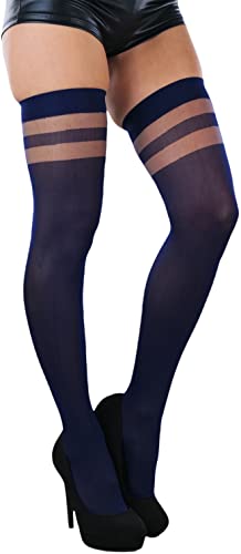Image of ToBeInStyle Women's Nylon Thigh High Schoolgirl Opaque Stockings