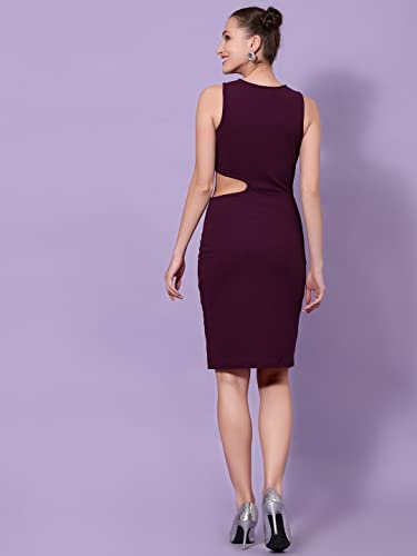 Image of OOMPH! Women's Polyester Blend Bodycon Knee-Length Dress Pack of 1