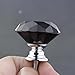 ZEWOOPIE Toilet Button Pushers, 4Pcs Black Crystal Diamond Shape Flush Button Pusher Aid Toilet Press Tool for Women Manicures Nails Single Hold Handle for Drawer Knobs Decor