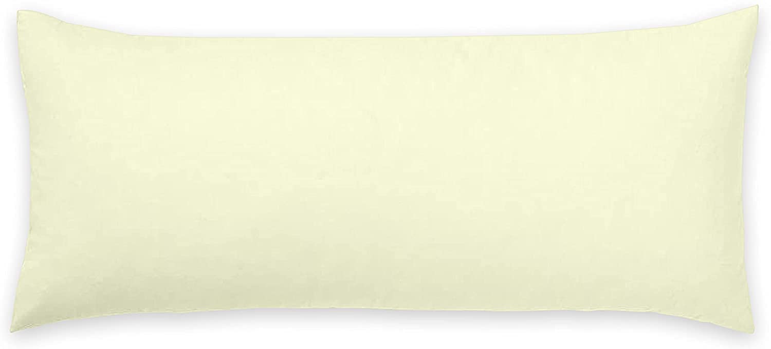 Arlinens Cream Luxury Bolster Pillow Case- Pregnancy Maternity Long Orthopedic Support Pillowcase Cover In White & Silver Colors (, King 5Ft)