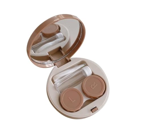 Duehut HLLMX Contact Lens Travel Case (2 pcs, White & Khaki)
