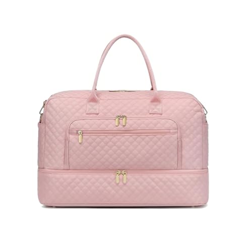 Travel Duffle Bag for Women,Large Weekender Bag With Shoe Compartment Toiletry Tote Bag With Wet Pocket Carry on Overnight Weekend Bags for Travel Sports Gym Trips Hospital (Pink)3