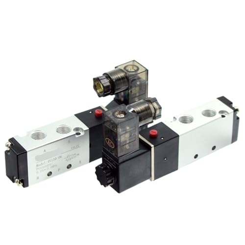 Électrovanne pneumatique 12V 4V110-06 5/2 voies 1/8 pour distributeur d'air - 4