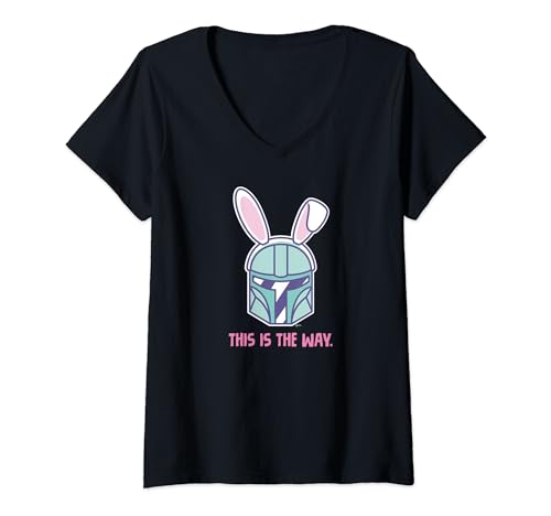 T-shirt Mandalorian Easter Bunny Ears col V extensible qui ne rétrécit pas