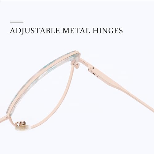 Image of Zeelool Cat Eye Blue Light Blocking Glasses Metal Frame for Women ZJGX672183-05B Flower